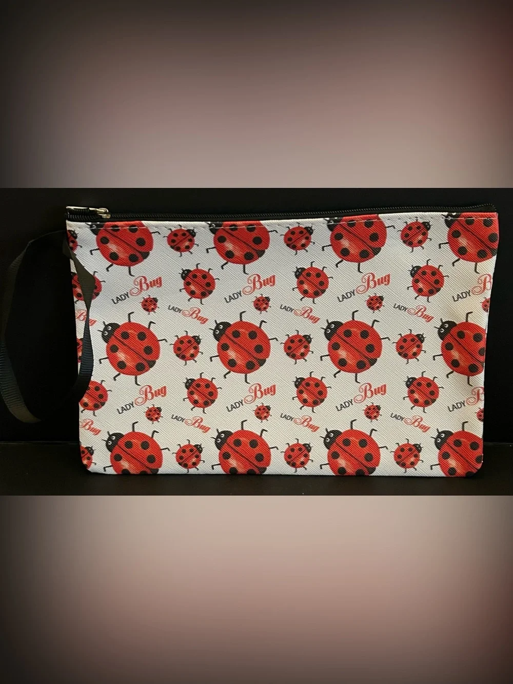 Assorted Ladybug 🐞 Print Cosmetic Case Pouch with Zipper Closure New